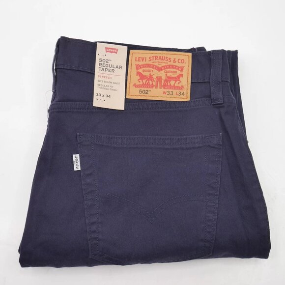 Levis 502 Men's Size 29x32 Regular Taper Fit Denim Jeans Nightwatch Navy Blue - Picture 6 of 10